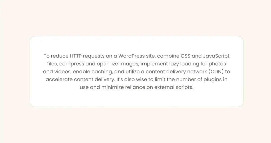 reduce HTTP requests in WordPress