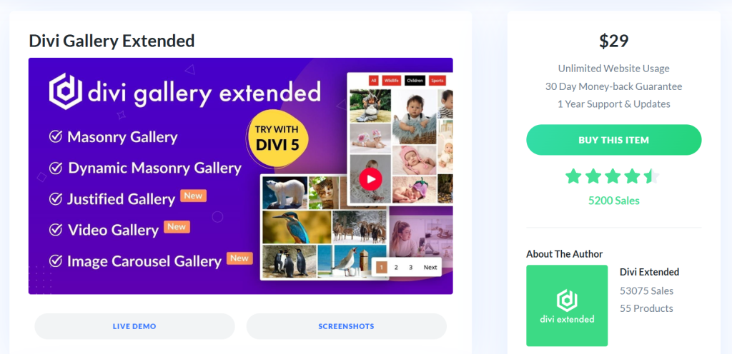 Divi Gallery Extended