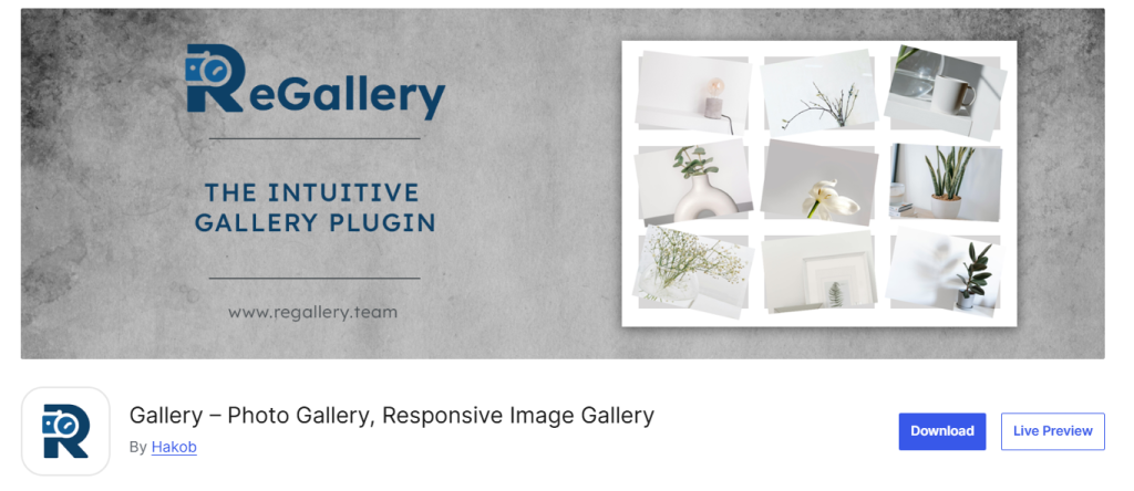 ReGallery - modern WordPress photo gallery plugin