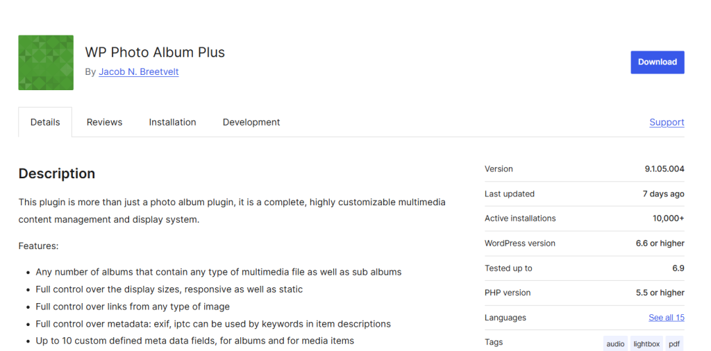 WP Photo Album Plus - powerful free WordPress photo gallery plugin