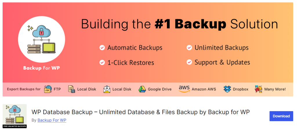12. WP Database Backup - Best Database-Only Backup Plugin